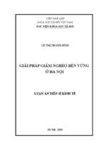 Giải pháp giảm nghèo bền vững ở hà nội