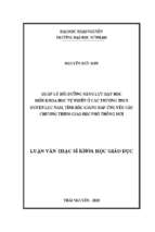 Quản lý bồi dưỡng năng lực dạy học môn khoa học tự nhiên ở các trường thcs huyện lục nam tỉnh bắc giang đáp ứng yêu cầu chương trình giáo dục phổ thông mới