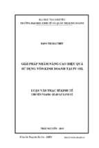 Giải pháp nhằm nâng cao hiệu quả sử dụng vốn kinh doanh tại pv oil