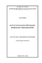 Quản lý ngân sách xã trên địa bàn huyện đại từ tỉnh thái nguyên