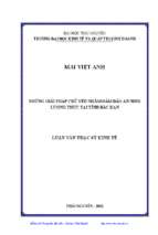 Những giải pháp chủ yếu nhằm đảm bảo an ninh lương thực tại tỉnh bắc kạn