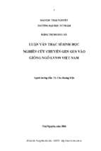 Nghiên cứu chuyển gen gus vào giống ngô lvn99 việt nam