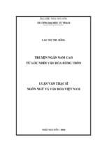 Truyện ngắn nam cao từ góc nhìn văn hóa nông thôn