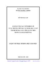 Quản lí công tác chủ nhiệm lớp ở các trường tiểu học và trung học cơ sở thành phố hạ long tỉnh quảng ninh trong giai đoạn hiện nay