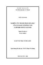 Nghiên cứu thành phần hóa học của lá loài cáp đồng văn capparis dongvanensis