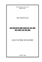 Bảo đảm quyền được chăm sóc sức khỏe theo pháp luật việt nam
