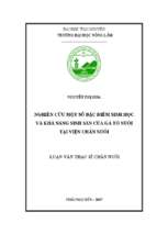 Nghiên cứu một số đặc điểm sinh học và khả năng sinh sản của gà tò nuôi tại viện chăn nuôi