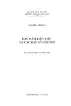 đạo hàm liên tiếp và các dãy số nguyên