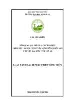 Nâng cao vai trò của các tổ chức chính trị xã hội trong xây dựng nông thôn mới ở huyện mai sơn tỉnh sơn la