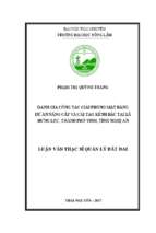đánh giá công tác giải phóng mặt bằng dự án nâng cấp và cải tạo kênh bắc tại xã hưng lộc thành phố vinh tỉnh nghệ an