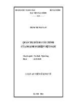 Quản trị rủi ro tài chính của doanh nghiệp việt nam