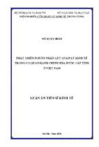 Phát triển nguồn nhân lực quản lý kinh tế trong cơ quan hành chính nhà nước cấp tỉnh ở việt nam