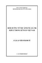 định hướng về việc áp dụng giá trị hợp lý trong kế toán việt nam