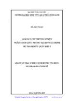 Quản lý chi thường xuyên ngân sách quốc phòng tại ban tài chính bộ tham mưu quân khu i
