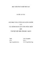 Giải pháp tăng cường huy động nguồn lực tài chính trong xây dựng nông thôn mới ở huyện yên thế, tỉnh bắc giang  