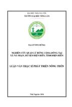 Nghiên cứu quản lý rừng cộng đồng tại xã nà nhạn huyện điện biên tỉnh điện biên