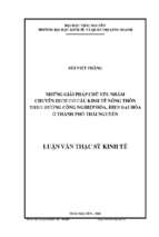 Những giải pháp chủ yếu nhằm chuyển dịch cơ cấu kinh tế nông thôn theo hướng công nghiêp hóa hiện đại hóa ở thành phố thái nguyên