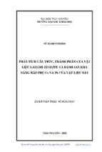 Phân tích cấu trúc thành phần của vật liệu lai ldh zeolite và đánh giá khả năng hấp phụ cr và pb của vật liệu này