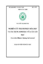 Nghiên cứu thành phần hóa học và tác dụng sinh học của cây gối hạc