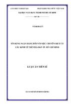 Tín dụng ngân hàng đối với việc chuyển dịch cơ cấu kinh tế trên địa bàn thành phố hồ chí minh
