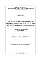 Một số giải pháp hoàn thiện công tác quản lý ngân sách nhà nước cấp xã trên địa bàn huyện đầm hà tỉnh quảng ninh