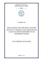 Mối quan hệ giữa nhận thức rủi ro hạnh phúc chủ quan và ý định quay lại của khách du lịch tại việt nam trường hợp nghiên cứu tại thành phố hồ chí minh