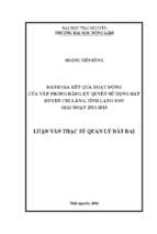 đánh giá kết quả hoạt động của văn phòng đăng ký quyền sử dụng đất huyện chi lăng tỉnh lạng sơn giai đoạn 2011 2015