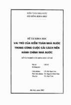 Vai trò của kiểm toán nhà nước trong công cuộc cải cách nền hành chính nhà nước