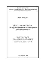 Quản lý thu thuế đối với khu vực kinh tế tư nhân trên địa bàn thành phố yên bái