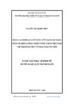 Nâng cao hiệu quả sử dụng vốn tại ngân hàng nông nghiệp và phát triển nông thôn việt nam chi nhánh huyện võ nhai thái nguyên