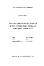 Nghiên cứu tình hình thực thi chính sách tín dụng đối với hộ nghèo trên địa bàn huyện yên thế, tỉnh bắc giang  