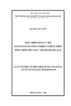 Phát triển dịch vụ thẻ tại ngân hàng nông nghiệp và phát triển nông thôn việt nam chi nhánh bắc kạn