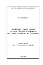 Vốn viện trợ của các tổ chức phi chính phủ nước ngoài trong phát triển kinh tế xã hội ở việt nam