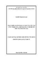 Phát triển nguồn nhân lực đáp ứng yêu cầu công nghiệp hóa hiện đại hóa ở thành phố việt trì tỉnh phú thọ