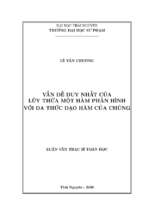 Vấn đề duy nhất của lũy thừa một hàm phân hình với đa thức đạo hàm của chúng