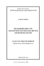 đẩy mạnh huy động vốn tại ngân hàng tmcp hàng hải việt nam chi nhánh thái nguyên