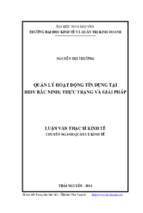 Quản lý hoạt động tín dụng tại bidv bắc ninh thực trạng và giải pháp