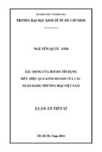 Tác động của rủi ro tín dụng đến hiệu quả kinh doanh của các ngân hàng thương mại việt nam