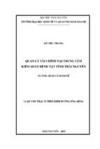 Quản lý tài chính tại trung tâm kiểm soát bệnh tật tỉnh thái nguyên