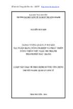 Tăng cường quản lý nợ xấu tại ngân hàng nông nghiệp và phát triển nông thôn việt nam chi nhánh thành phố bắc giang