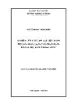 Nghiên cứu chế tạo vật liệu nano hệ fe2o3 mn2o3 la2o3 ceo2 mn2o3 fe2o3 để hấp phụ asen trong nước