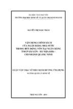 Vận dụng chính sách của ngân hàng nhà nước trong huy động vốn tại ngân hàng tmcp sài gòn hà nội shb chi nhánh quảng ninh