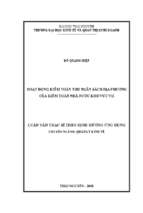 Hoạt động kiểm toán thu ngân sách địa phương của kiểm toán nhà nước khu vực vii