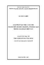 Giải pháp tạo việc làm cho thanh niên huyện chợ đồn tỉnh bắc kạn trong giai đoạn hiện nay