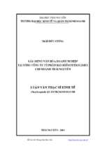 Xây dựng văn hóa doanh nghiệp tại tổng công ty cổ phần bảo hiểm petrolimex chi nhánh thái nguyên