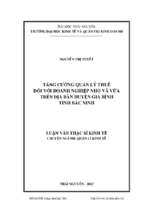 Tăng cường quản lý thuế đối với doanh nghiệp nhỏ và vừa trên địa bàn huyện gia bình tỉnh bắc ninh