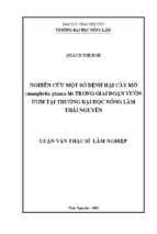 Nghiên cứu một số bệnh hại cây mỡ manglietia glauca bl trong giai đoạn vườn ươm tại trường đại học nông lâm thái nguyên
