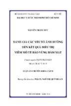 đánh giá các yếu tố ảnh hƣởng đến kết quả điều trị viêm mô tế bào vùng hàm mặt