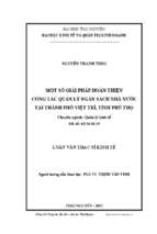 Một số giải pháp hoàn thiện công tác quản lý ngân sách nhà nước tại thành phố việt trì tỉnh phú thọ