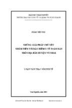 Những giải pháp chủ yếu nhằm tiến tới bảo hiểm y tế toàn dân trên địa bàn huyện võ nhai